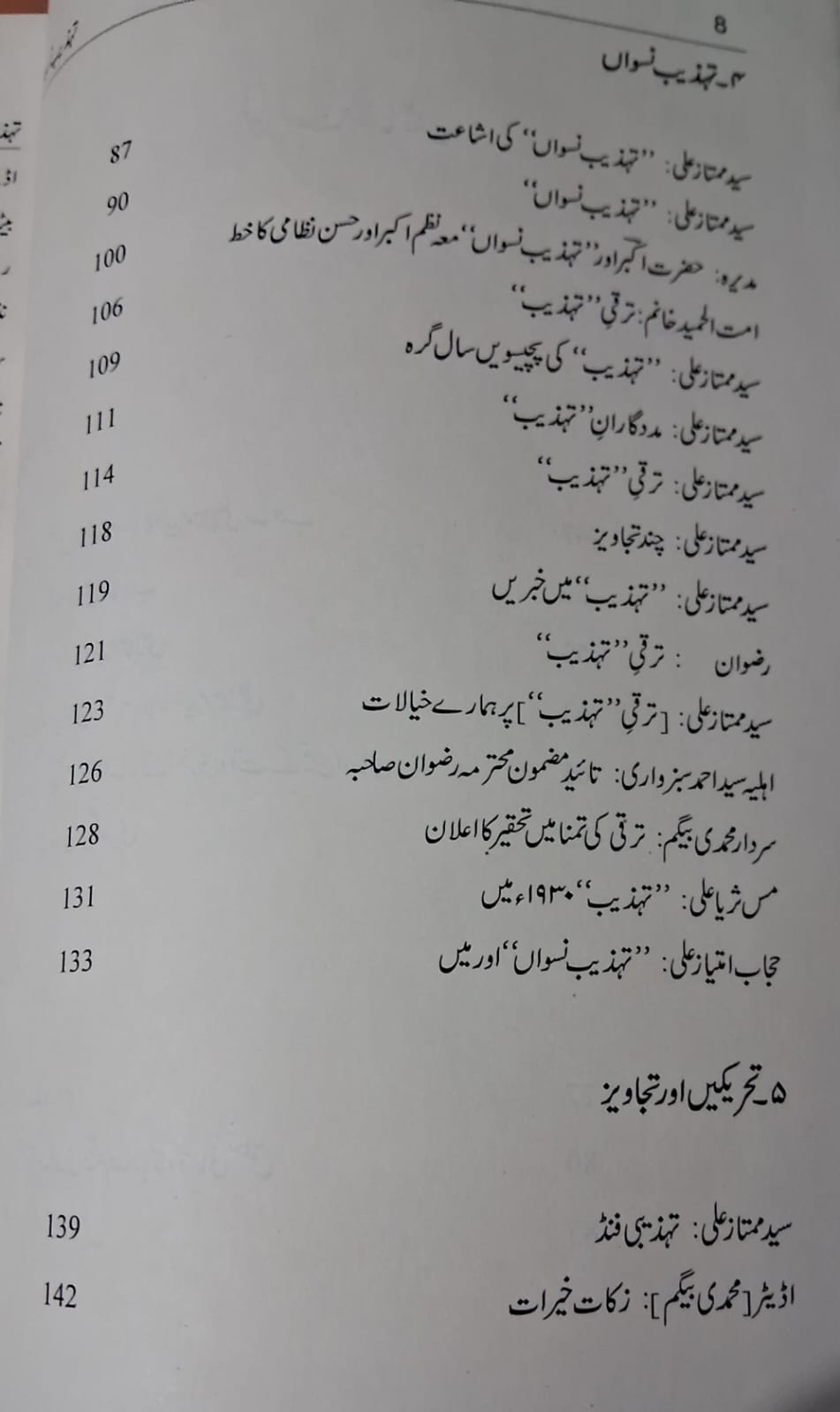 Tehzeeb e Niswan — Contents A 2