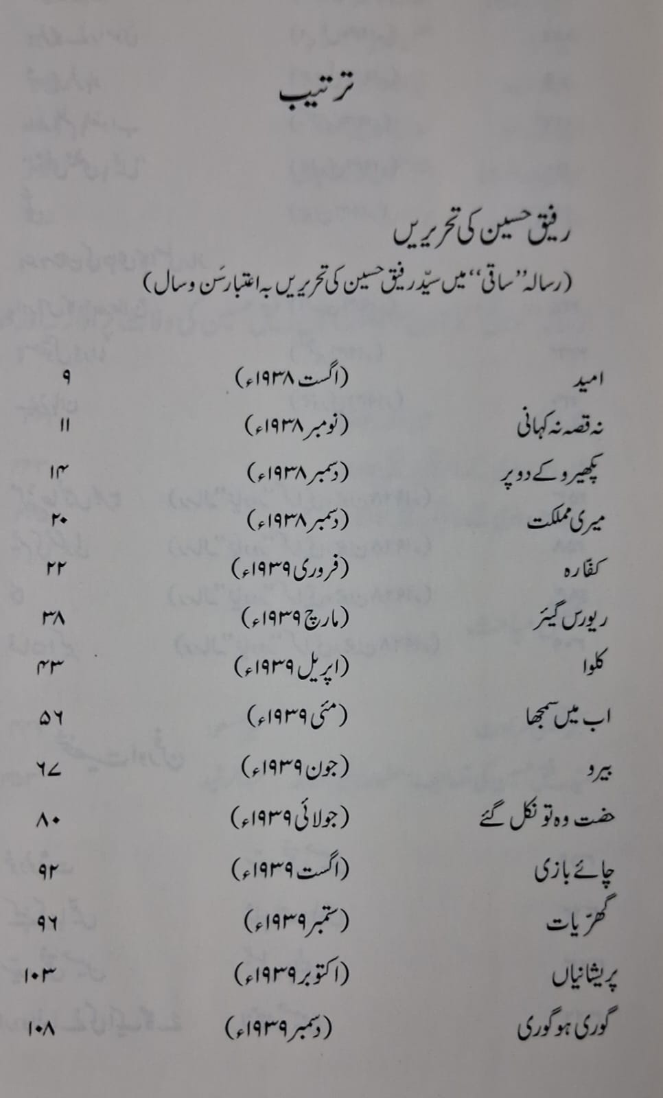 Aina-e Hairat — Contents 1